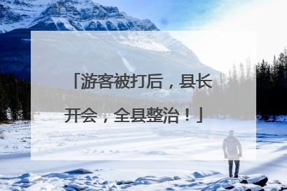 游客被打后，县长开会，全县整治！